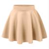 MBJ WB829 Womens Basic Versatile Stretchy Flared Casual Midi Skater Skirt L Khaki view 1