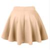 MBJ WB829 Womens Basic Versatile Stretchy Flared Casual Midi Skater Skirt L Khaki view 3