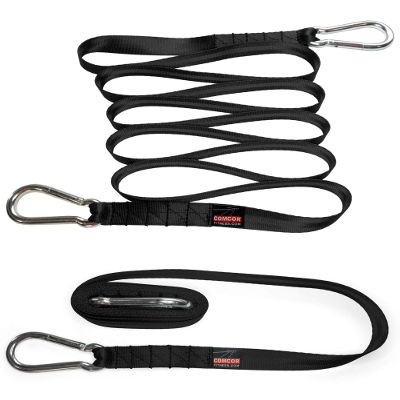 ComCor Two 9 Feet Long Sled Straps with Steel Snap Hooks - Made in USA