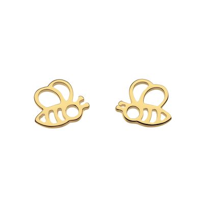 Dew Silver Honey Bee Yourself Gold Plate Bee Stud Earrings 4466GD015