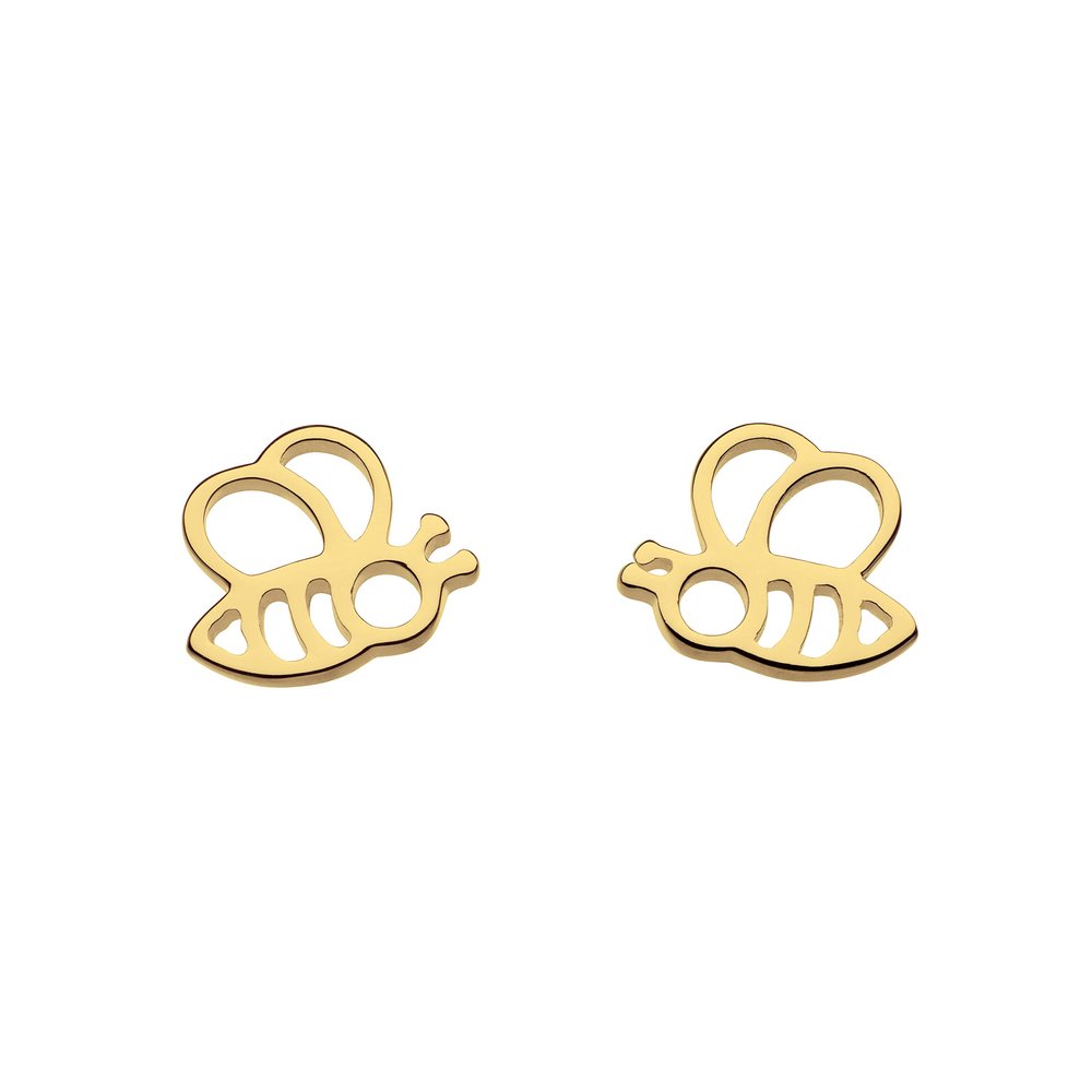 Dew Silver Honey Bee Yourself Gold Plate Bee Stud Earrings 4466GD015