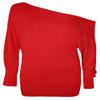 Crazy Girls Women's Long Sleeve Off Shoulder Plain Batwing Top Red view 1
