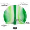 Arena Pop Art Unisex Elastic Silicone Swim Cap for Adults, Training Water Sports Fitness Swimming Gear, Chlorine Protection Pool Hat, Pop Lime/Green view 2