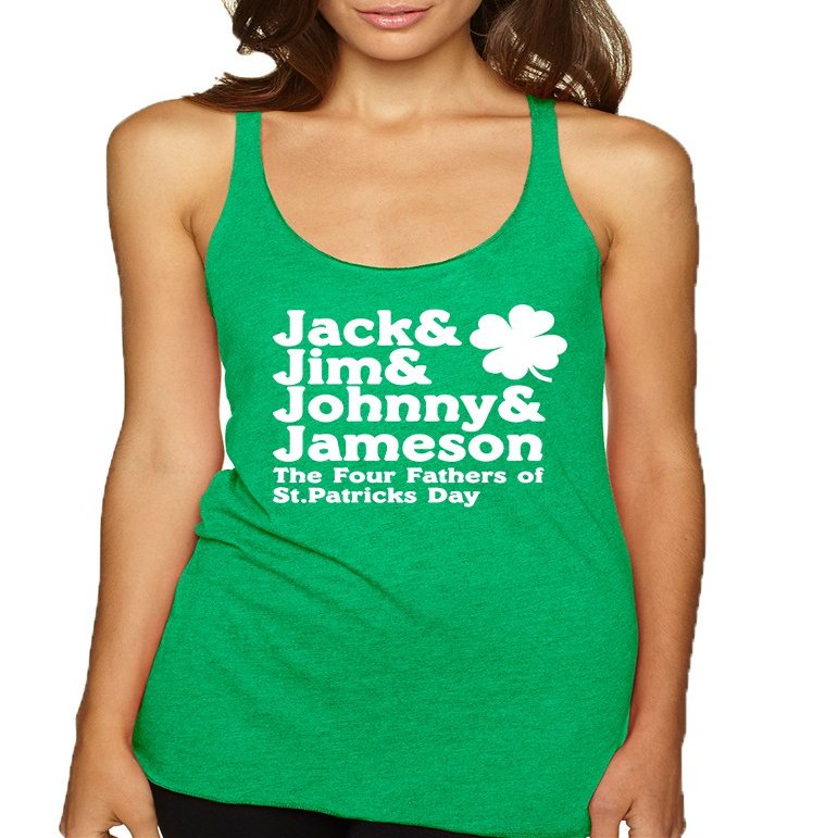 ALLNTRENDS Women's Tank Top Jack&Jim Shamrock (L, Green)