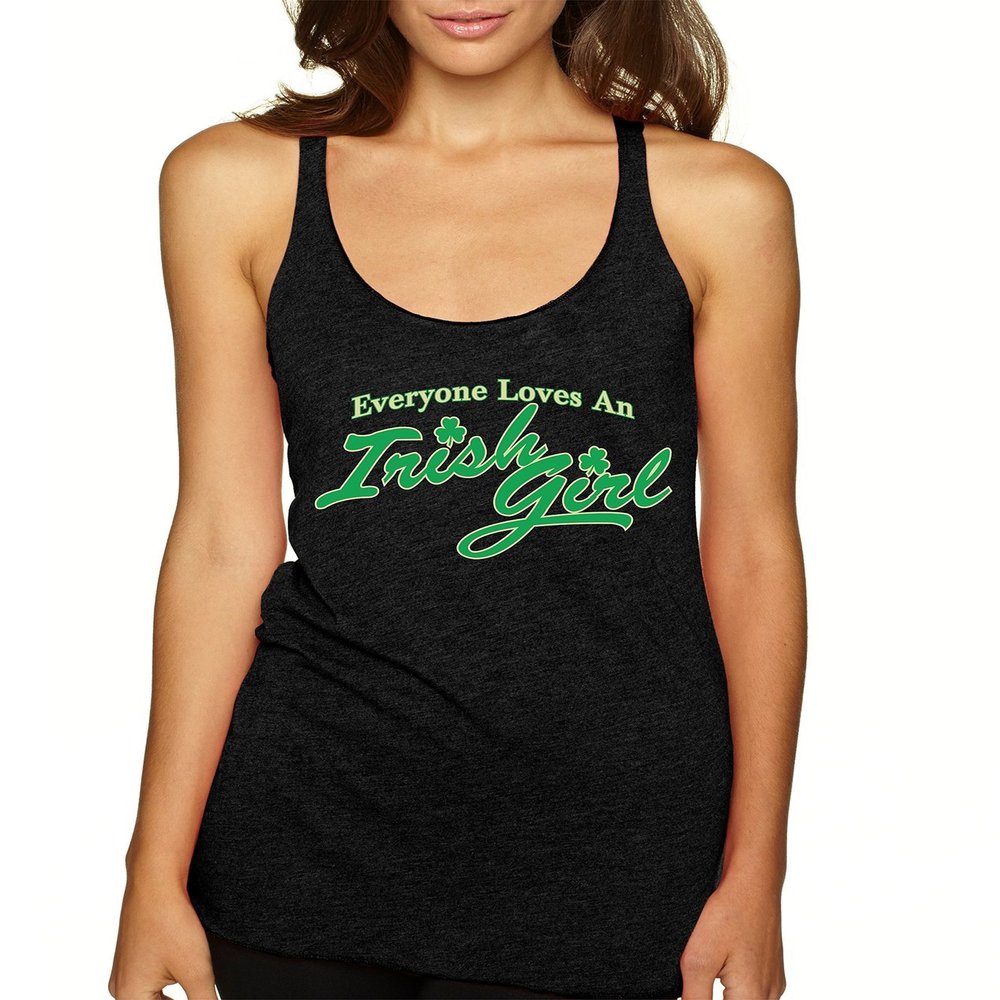 ALLNTRENDS Women's Tank Top Irish Girl St Patrick's Day (XL, Black)