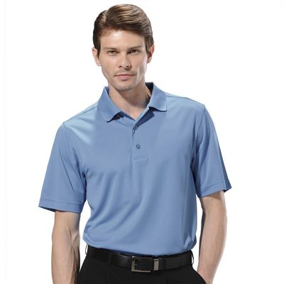 Monterey Club Men's Light Weight Pique Solid Polo Shirt #1070 (Ocean Blue, Medium)