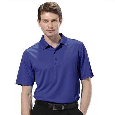 Monterey Club Men's Light Weight Pique Solid Polo Shirt #1070 (Rich Blue, Small)