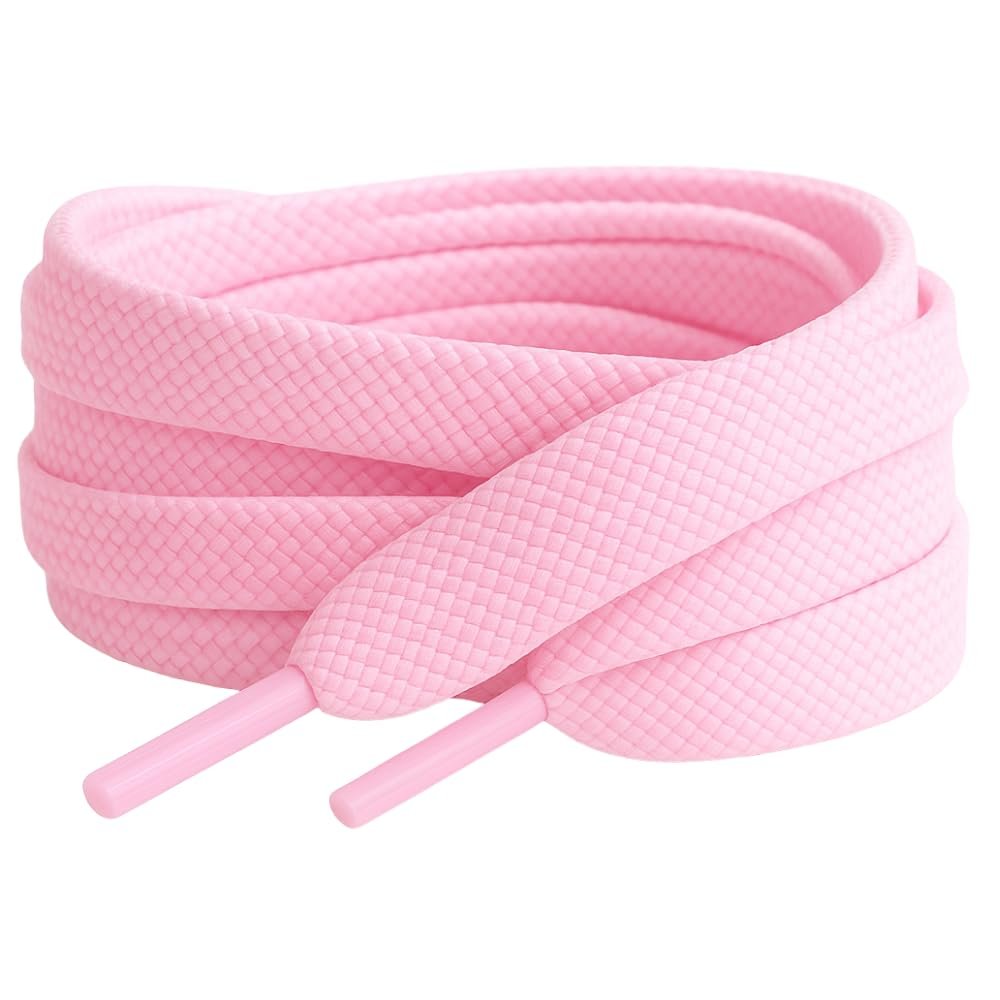 150cm Long Flat Coloured Trainer Shoe laces replacement laces for adults or kids Trainer Sneaker Boots Sports Shoelaces (Pale Pink)