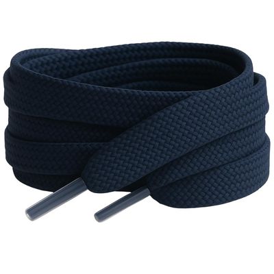 120cm Long Flat Coloured Trainer Shoe laces replacement laces for adults or kids Trainer Sneaker Boots Sports Shoelaces (Navy)