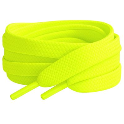 120cm Long Flat Coloured Trainer Shoe laces replacement laces for adults or kids Trainer Sneaker Boots Sports Shoelaces (Neon Yellow)