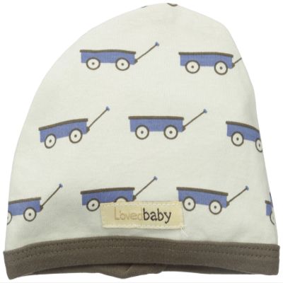 L'ovedbaby Unisex-Baby Newborn Organic Cute Cap, Slate Wagon, 6-12 Months