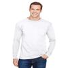 Bayside Unisex Union-Made Long-Sleeve Pocket Crew T-Shirt 4XL WHITE view 2