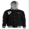 The Polar Club Boys' Fleece Varsity Baseball Jacket with Removable Hood (Black-4) view 2