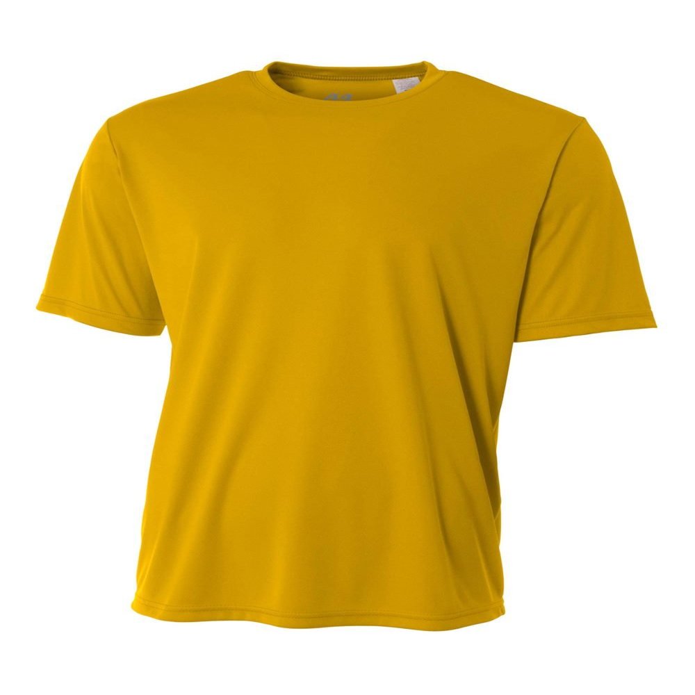 Authentic Sports Shop Gold Adult 3X Short Sleeve Wicking Cool & Comfortable Shirt/Undershirt