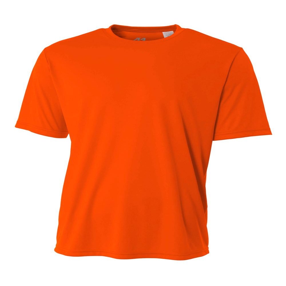 Authentic Sports Shop Safety Orange Adult 4X Short Sleeve Wicking Cool & Comfortable Shirt/Undershirt