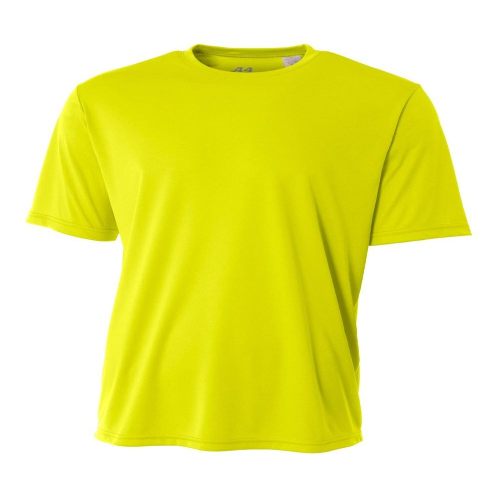 Authentic Sports Shop Bright Power Yellow Adult Large Short Sleeve Wicking Cool & Comfortable Shirt/Undershirt