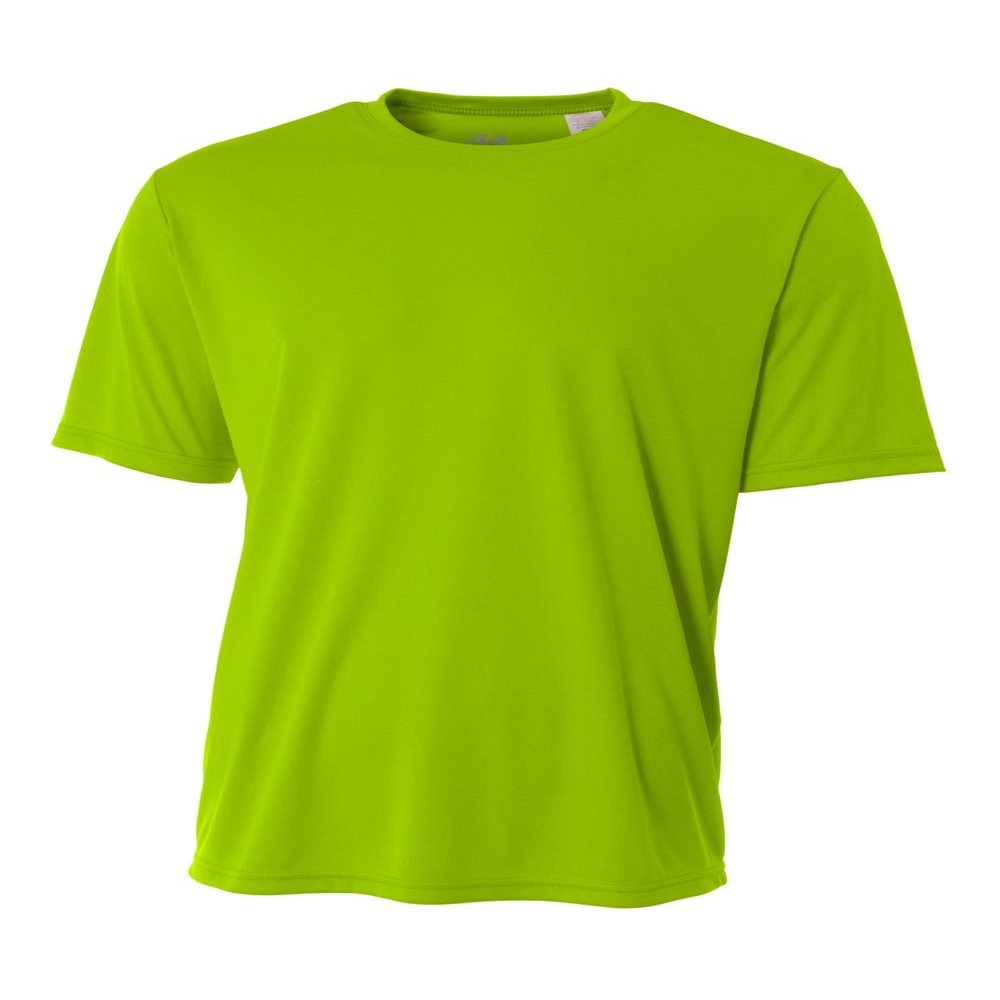 Authentic Sports Shop Lime Bright Green Adult 4X Short Sleeve Wicking Cool & Comfortable Shirt/Undershirt