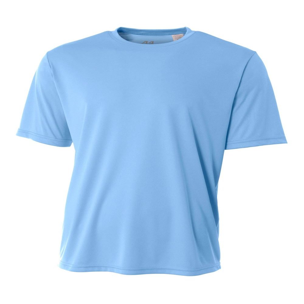 Authentic Sports Shop Light Colubmbia Blue Adult 2X Short Sleeve Wicking Cool & Comfortable Shirt/Undershirt