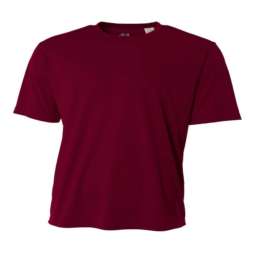 Authentic Sports Shop Maroon Adult 4X Short Sleeve Wicking Cool & Comfortable Shirt/Undershirt