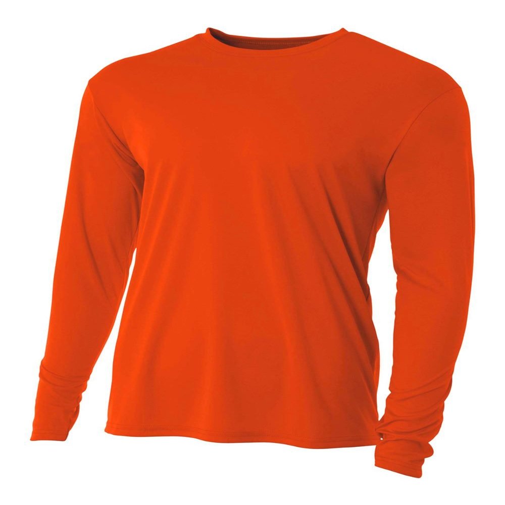 Authentic Sports Shop Athletic Orange Adult Medium Long Sleeve Wicking Cool & Comfortable Shirt/Undershirt