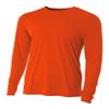 Authentic Sports Shop Athletic Orange Adult Large Long Sleeve Wicking Cool & Comfortable Shirt/Undershirt view 1