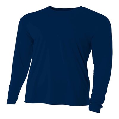 Authentic Sports Shop Navy Blue Adult Small Long Sleeve Wicking Cool & Comfortable Shirt/Undershirt
