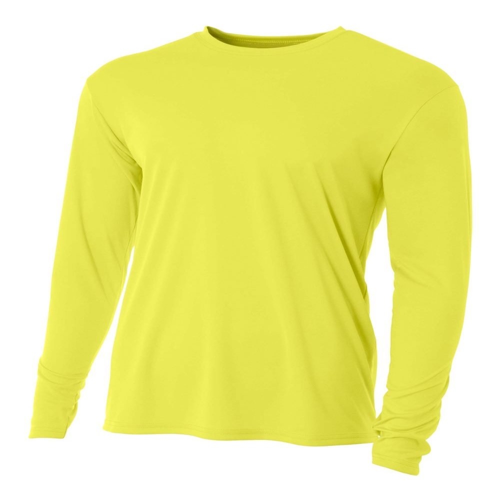 Authentic Sports Shop Bright Power Yellow Adult XL Long Sleeve Wicking Cool & Comfortable Shirt/Undershirt