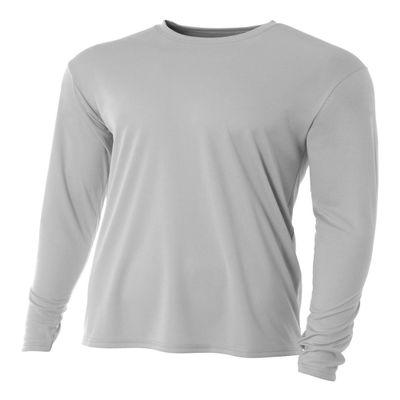 Authentic Sports Shop Silver Adult Medium Long Sleeve Wicking Cool & Comfortable Shirt/Undershirt