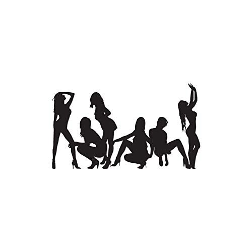 Group Of Dancers Strippers - Vinyl Decal Sticker - 10" x 5.75" - Black