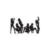 Group Of Dancers Strippers - Vinyl Decal Sticker - 10" x 5.75" - Black view 1