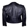Mystique Ladies Black Washed Biker Motorcycle Designer Leather Jacket view 2