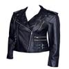 Mystique Ladies Black Washed Biker Motorcycle Designer Leather Jacket view 3