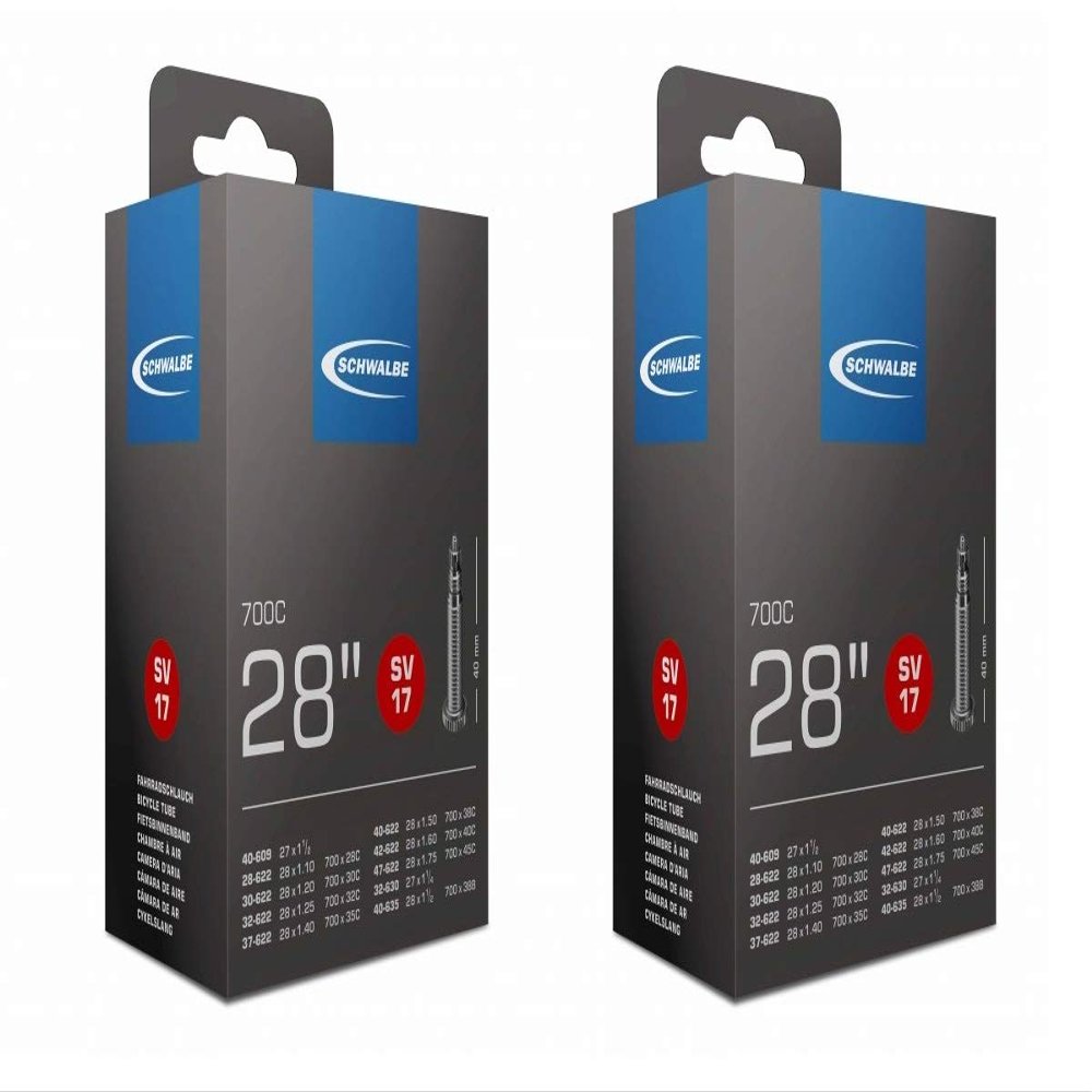2 x Schwalbe 28" / 700c Inner Tubes 700x35c with Presta Valves,Black