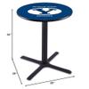 HBS L211-36" Black Wrinkle Brigham Young Pub Table by Holland Bar Stool Co. view 2