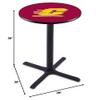 HBS L211-36" Black Wrinkle Central Michigan Pub Table by Holland Bar Stool Co. view 2
