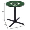 Holland Bar Stool Co. L211-36" Black Wrinkle Colorado State Pub Table view 2