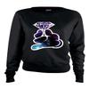 ALLNTRENDS Women's Long Sleeve Shirt Galaxy Hand Holding Diamond (2XL, Black) view 1