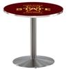 HBS L214-42" Stainless Steel Iowa State Pub Table by Holland Bar Stool Co.