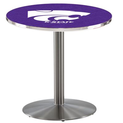 HBS L214-42" Stainless Steel Kansas State Pub Table by Holland Bar Stool Co.