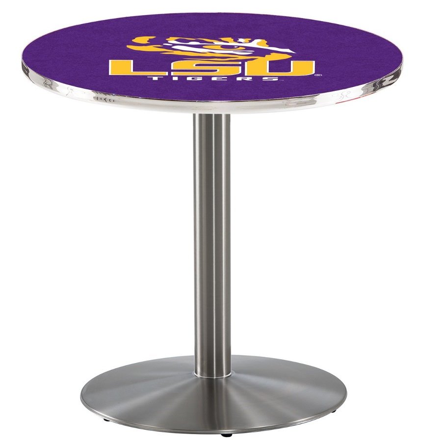 HBS L214-36" Stainless Steel Louisiana State Pub Table by Holland Bar Stool Co.