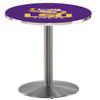 HBS L214-36" Stainless Steel Louisiana State Pub Table by Holland Bar Stool Co.