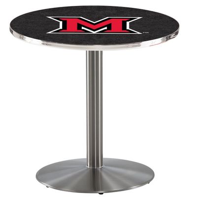 HBS L214-42" Stainless Steel Miami (OH) Pub Table by Holland Bar Stool Co.