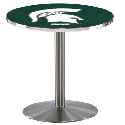 HBS L214-42" Stainless Steel Michigan State Pub Table by Holland Bar Stool Co.
