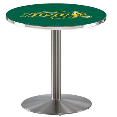 HBS L214-36" Stainless Steel North Dakota State Pub Table by Holland Bar Stool Co.