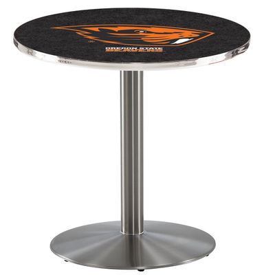 HBS L214-36" Stainless Steel Oregon State Pub Table by Holland Bar Stool Co.
