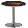 HBS L214-36" Stainless Steel Oregon State Pub Table by Holland Bar Stool Co.