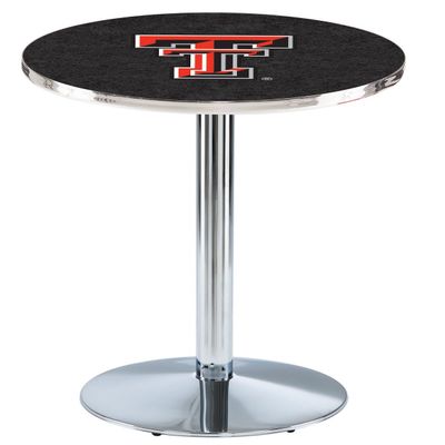 HBS L214-42" Chrome Texas Tech Pub Table by Holland Bar Stool Co.