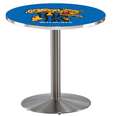 HBS L214-42" Stainless Steel Kentucky Wildcat Pub Table by Holland Bar Stool Co.