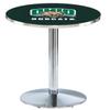 HBS L214-42" Chrome Ohio University Pub Table by Holland Bar Stool Co.