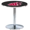 HBS L214-42" Chrome Washington State Pub Table by Holland Bar Stool Co. view 1